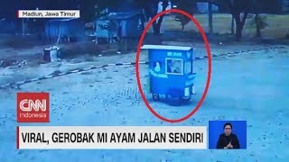 Viral Gerobak Mie Ayam Jalan Sendiri