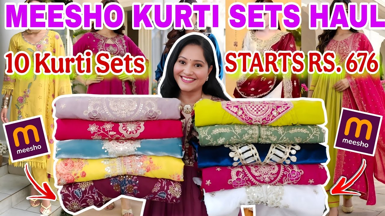 Meesho Party Wear kurta Sets Haul✨️STARTS Rs.676 Only✨️Meesho Shopping Haul✨️Meesho #ad
