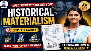 UPSC Sociology Topper Copy Analysis | Historical Materialism | AIR 2 Strategy #sociologyoptional
