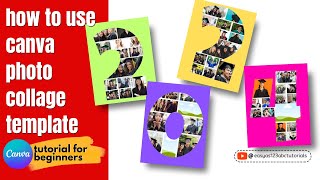How to Use my Photo Collage Numbers and Letters Canva Template Step by Step Tutorial