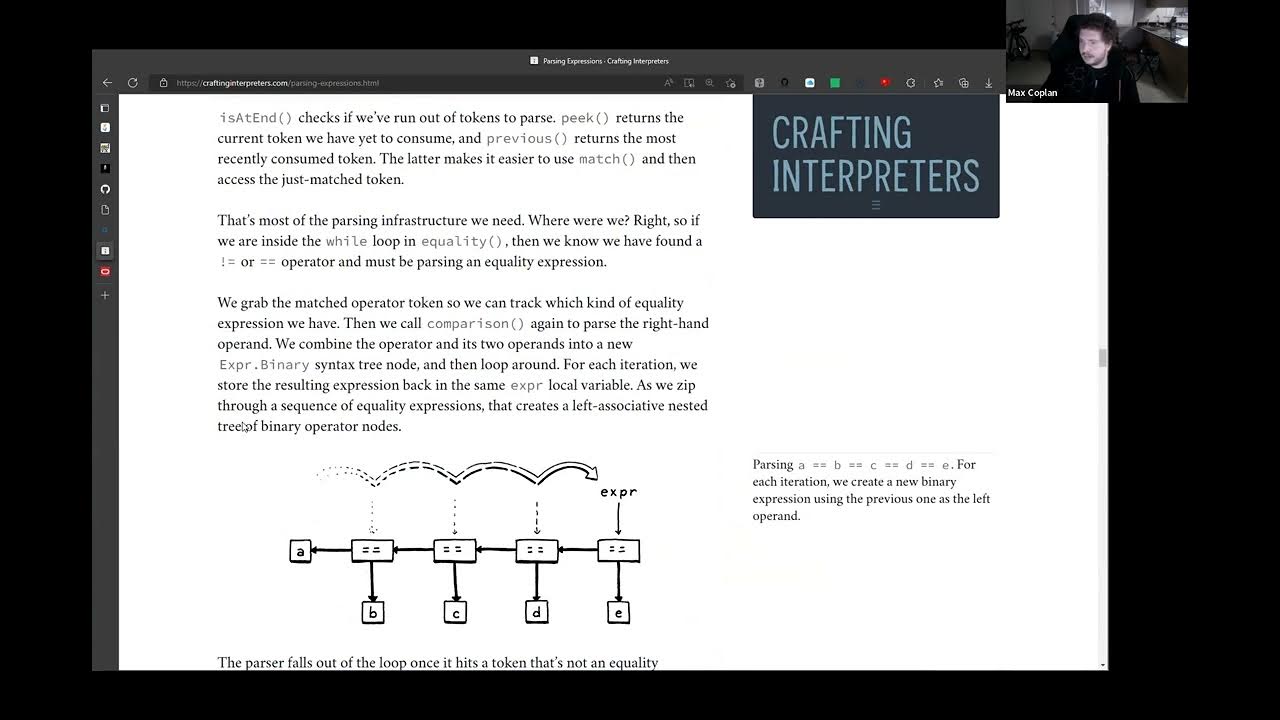 Programming languages virtual meetup crafting interpreters chapter 6