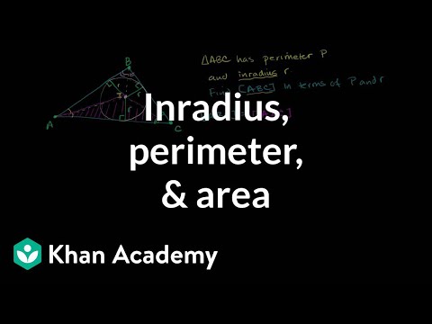 Inradius, perimeter, and area | Special properties and parts of triangles | Geometry | Khan Academy