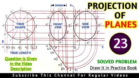 PROJECTION OF PLANES SOLVED PROBLEM 23 IN HINDI IN ENGINEERING DRAWING @TIKLESACADEMYOFMATHS