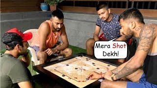 Hardik Pandya & Brother Krunal Pandya Enjoy Playing Carrom With Friends At Home