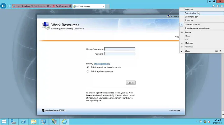 Windows Server 2012 R2 Remote Desktop Services (RDS) Installation And Publish RemoteApp