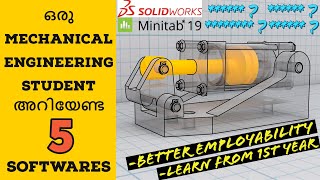 5 Software Every Mechanical Engineering Student Should Learn | CAD | FEA |Office| Career | Malayalam