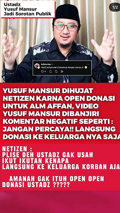 Ustadz Yusuf Mansur Galang Donasi Kena Hujat Netizen❗#celebrity #entertainment #breakingnews