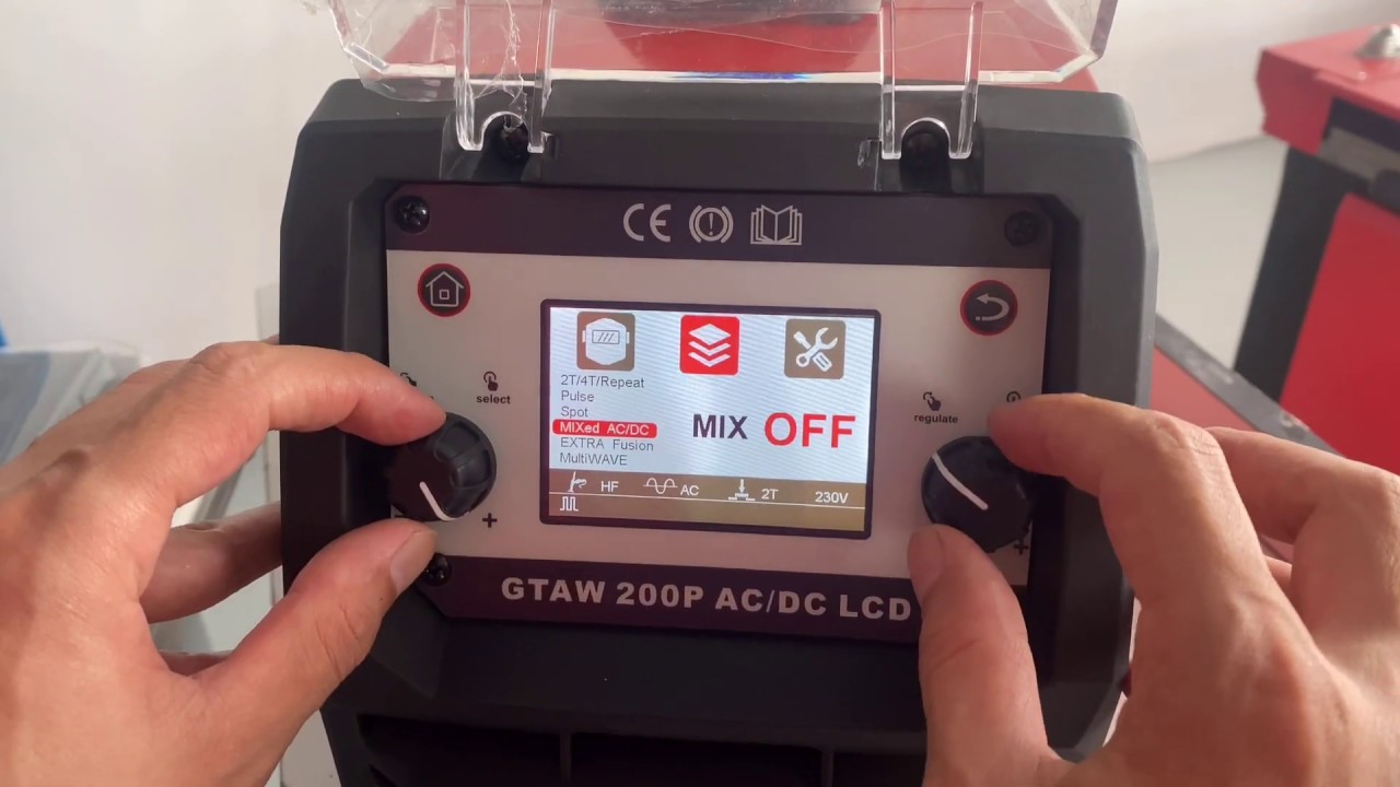 GTAW 200 AC/DC LCD with advanced tig function - YouTube
