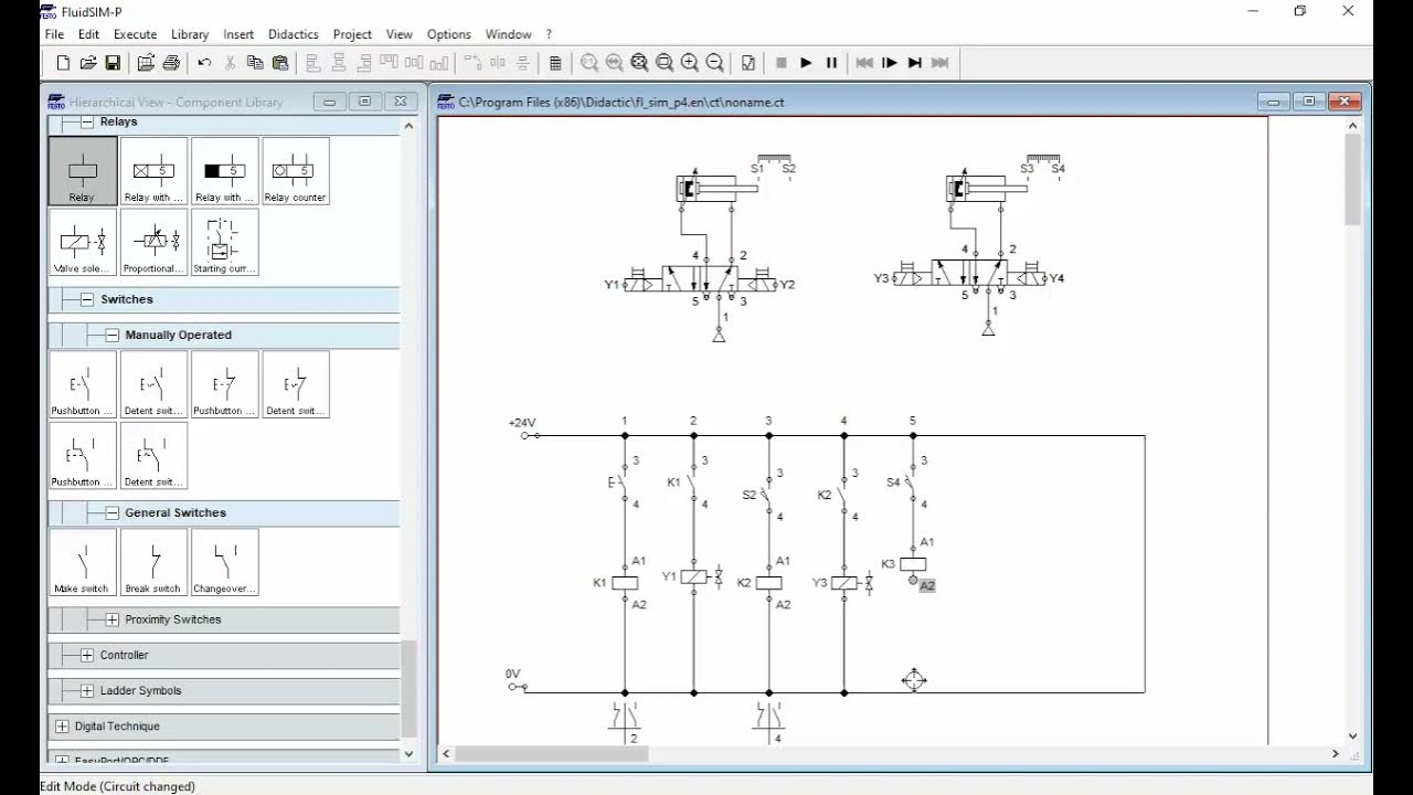 Electro pneumatic circuit A+ B+ A- B- One cycle and Continuous cycles