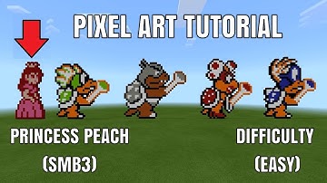 Minecraft Pixel Art Tutorial - Peach (SMB3)