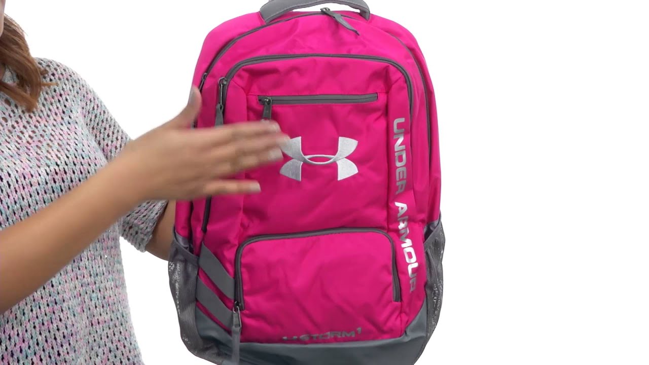 under armour hustle backpack pink