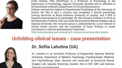 Understanding and working with intrusive memories after trauma — Emily Holmes and Sofiia Lahutina