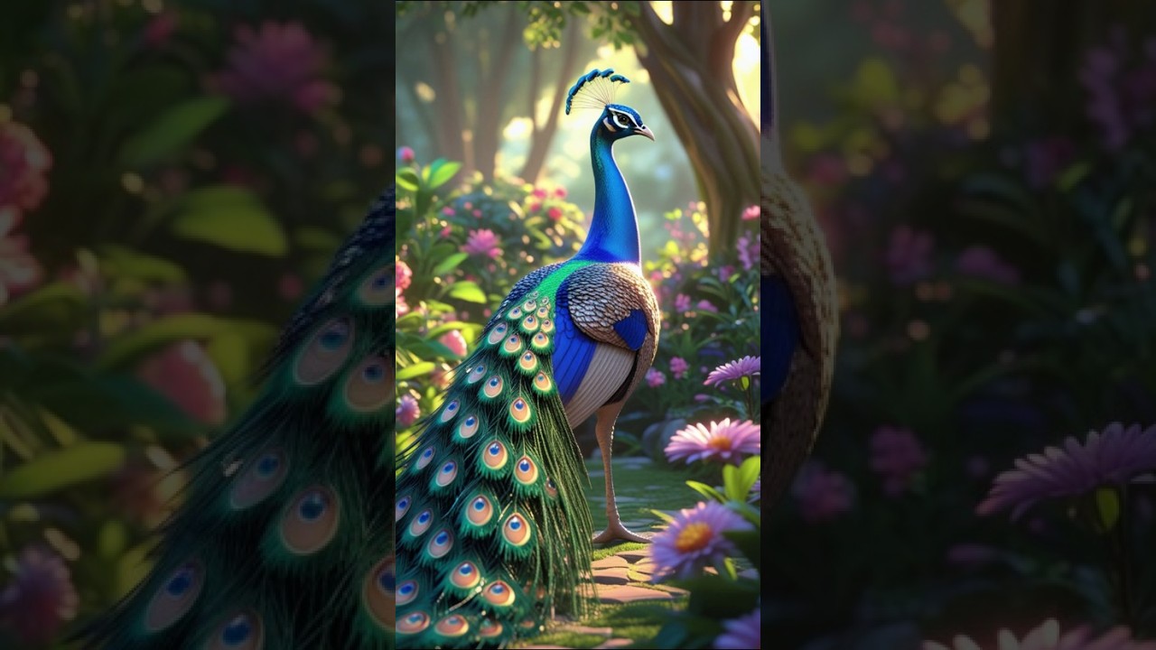Majestic Peacock in the Blooming Garden 🌸🦚 | DreamWild AI