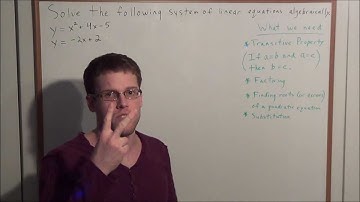 Quadratic Linear System of Equations (Algebraically) - Algebra 2