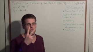 Quadratic Linear System of Equations (Algebraically) - Algebra 2