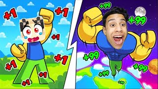 روبلوكس : تحدي القفز من قفزة ضعيفة الى اعلى قفزة بالعالم ارتفاع 99999متر😱🔥مع صديقي النوب 🌎Roblox