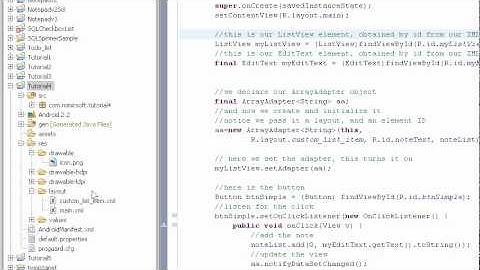 Android Tutorial 4  - Custom Note List