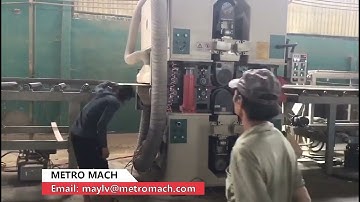 Full Automatic Plywood Panel Board Two Heads Double Sides Sanding Machine Line