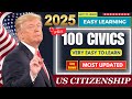 2025 US Citizenship USCIS Official Questions 100 Civics Test, American Citizen Exam, Ciudadania
