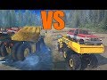 SpinTires MudRunner: BIG Dump Truck vs GIANT DUMP TRUCK!!