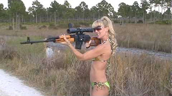 Naked girl with gun