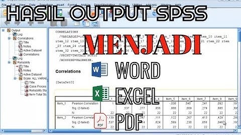 CARA MENGUBAH HASIL OUTPUT SPSS MENJADI WORD ATAU EXCEL - APLIKASI SPSS