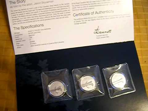 $20 Pure Silver Commemorative Coin - Canoe (2011) Royal Canadian Mint