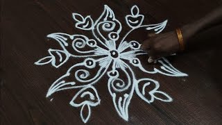 5*3dots Easy Creative shanku deepan Rangoli Design By @usharangolies  || Beautiful Creativ Rangolies