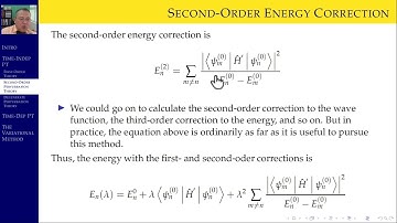 156 10-03 Second-Order Perturbation Theory