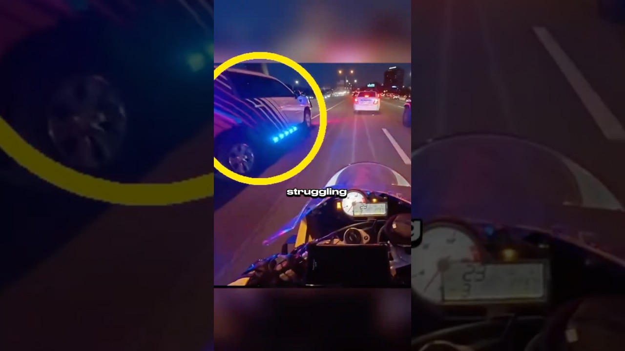 Biker helps ambulance ESCAPE TRAFFIC BLOCK