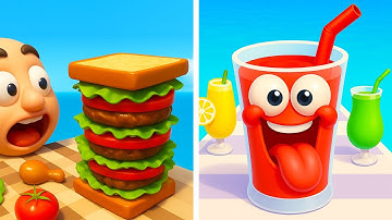 Sandwich Runner vs Juice Run🟥🟩🟨🟧Walkthrough Max Gameplay WG1234