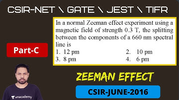 2016 June CSIR-NET | Part-C | Zeeman Effects | Q.NO 71 | POTENTIAL G