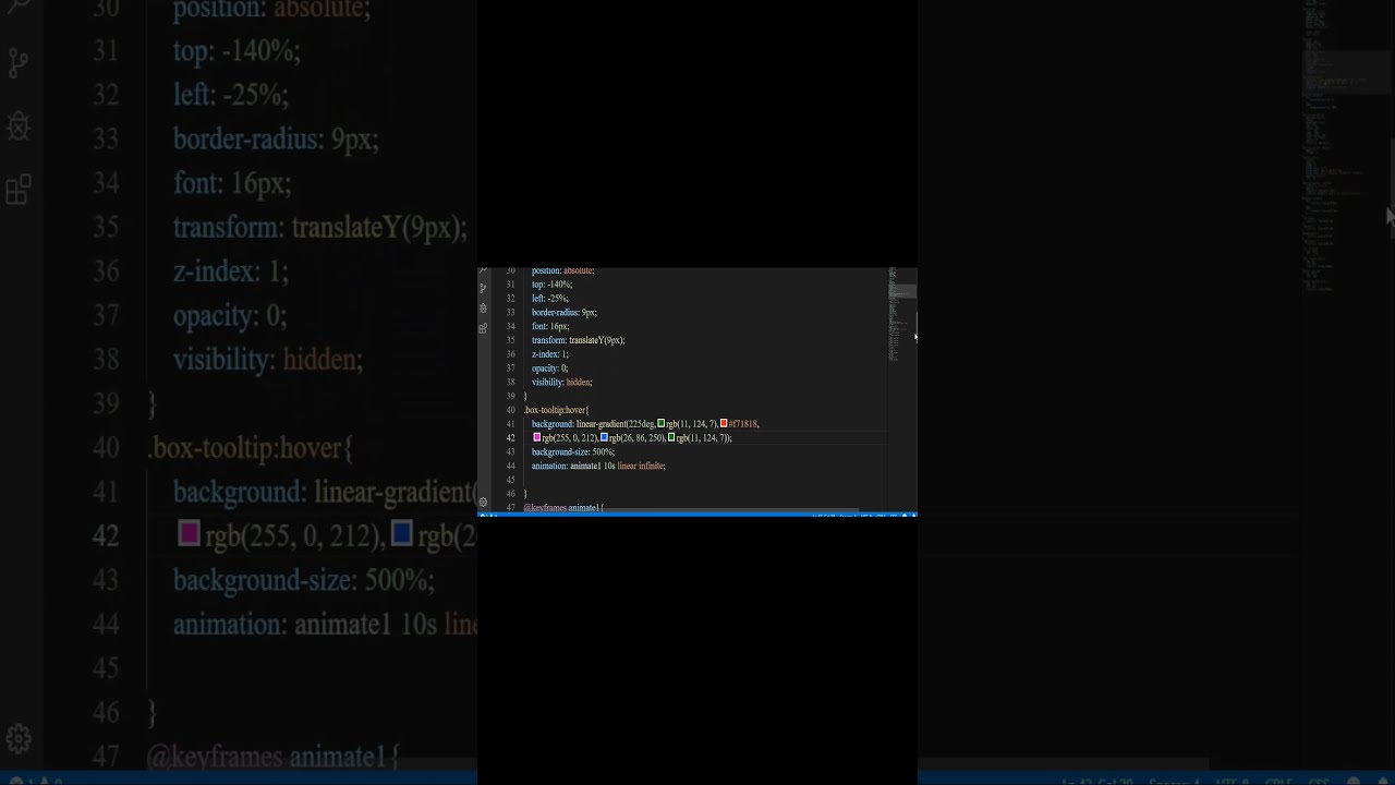 CSS Glowing Tooltip Hover Animation Effects Shorts