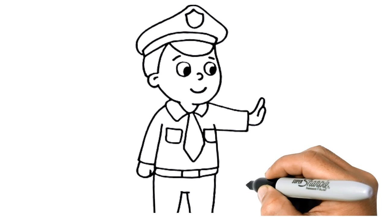 Sketch of a policeman Stock Vector by samakarovmailru 101726822