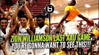 Zion Williamson Went Crazy In Last Aau Game Ever Adidas Nations Championship Highlights