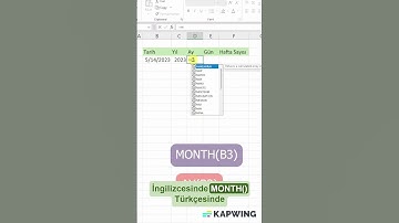 Excel Bir Tarihin Hangi YIL - AY - GÜN - HAFTA Olduğunu Bulma #shorts