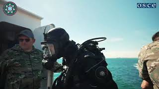 The Kazakh coast guard divers in training