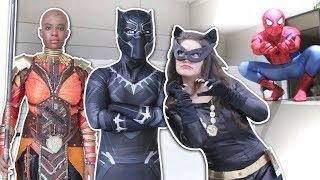 BLACK PANTHER, SPIDER-MAN, SPIDERVERSE VS Dragon CON 2018 VS BLACK CAT
