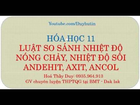 Video SÁNH NHIỆT ĐỘ NÓNG CHẢY, NHIỆT ĐỘ SÔI ANCOL, AXIT,... - youtube