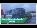 When you have to strap in the rain | The Life of a Rookie Flatbed Truck Driver