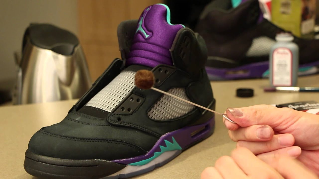 Redye Suede or Nubuck Black Grape V 