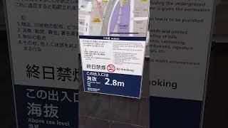 有楽町駅のこの出入口は海抜2.8mだそうです。#街歩き #駅 #防災 #津波 #walkingaround #station #tunami