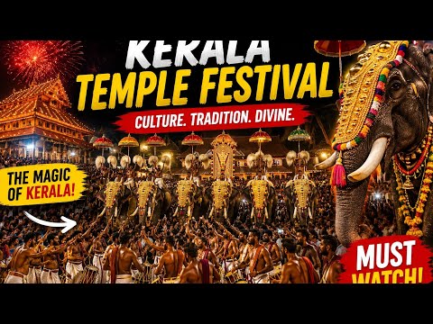 Incredible Temple Festival Atmosphere in Kerala 🇮🇳