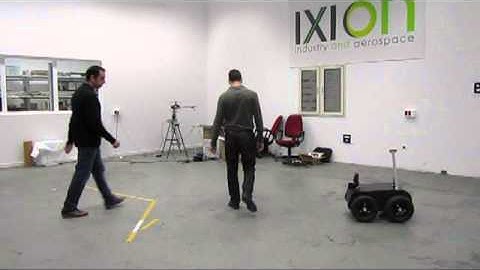 Mobile robot tracking multiple people