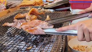 Grilled Dried Squid烤魷魚乾- Taiwanese Street Food 