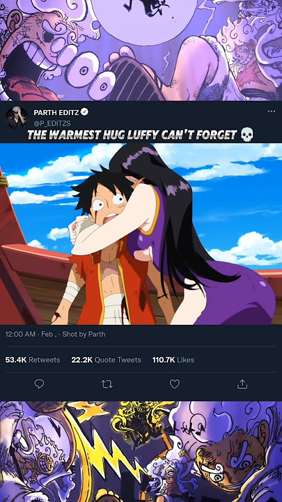 The warmest hug Luffy can't forget 💀 #boahankock #luffy #onepiece #luffyXhancock