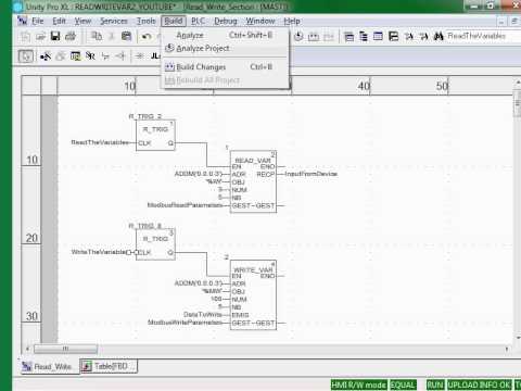 Unity Pro - Write to a Modbus Serial RS485 Device - Write_Var - YouTube