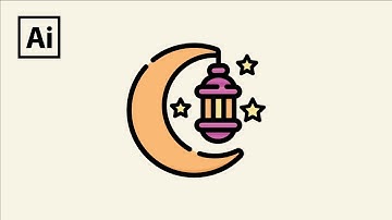 Adobe Illustrator Tutorial - Draw a Crescent Moon and Ramadan Lantern