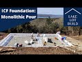 ICF Insulated Concrete Form and Footer: Preparing the foundation for a monolithic pour.