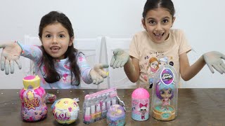 تحدي الهدايا الغامضة بشعر البنات | cotton candy | لم يتوقعوا ذلك | هدايا مفاجئة من ماما وبابا